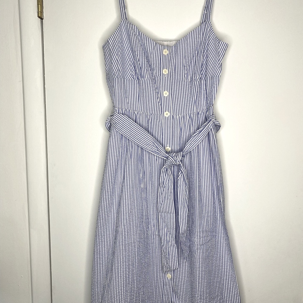 I.crew seersucker midi dress